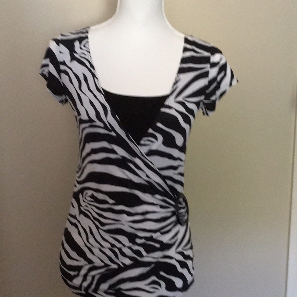 JESSICA MAXWELL Top Zebra Striped GUC